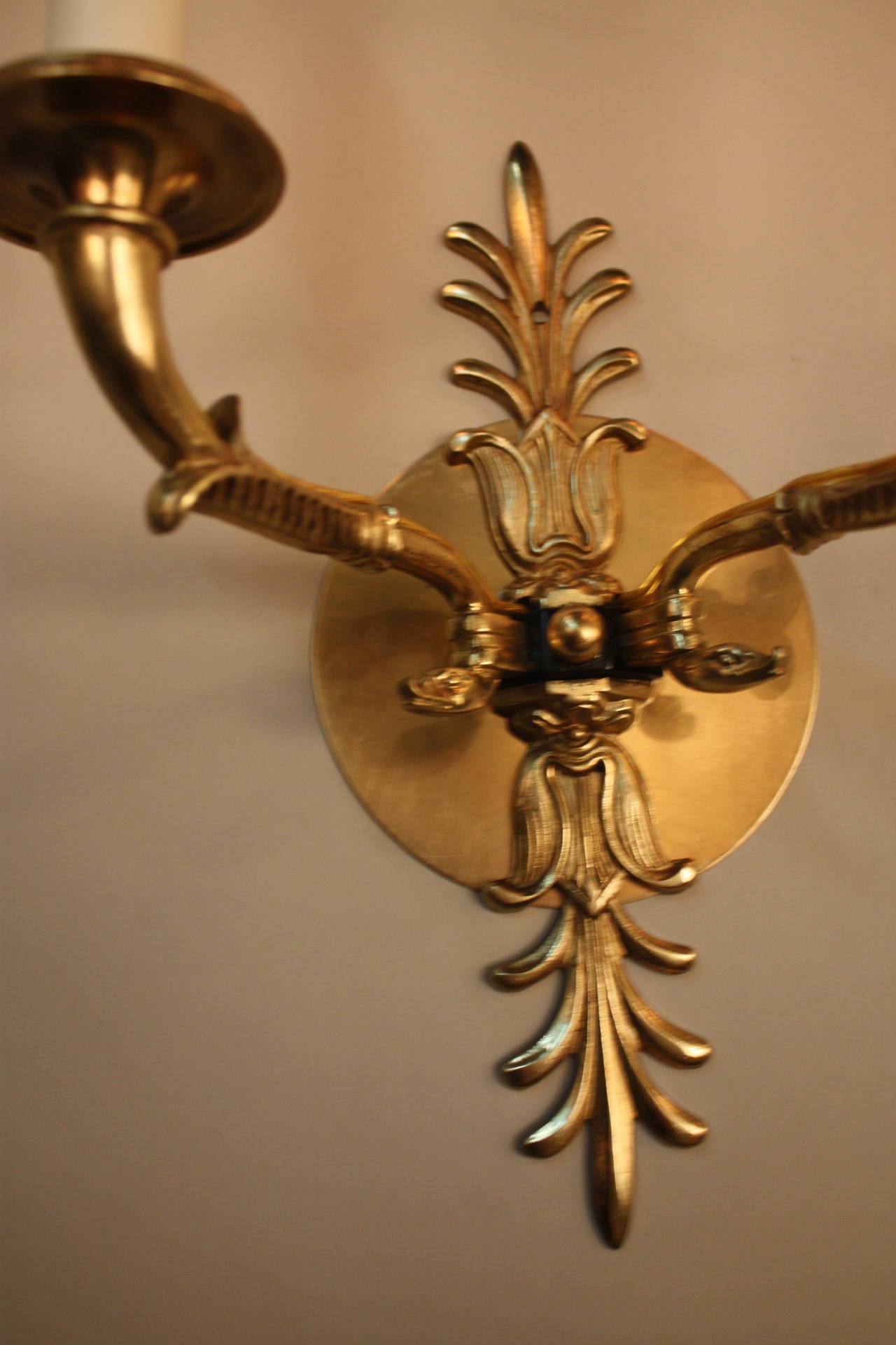 Mid-20th Century Pair of 1930s Bronze Wall Sconces