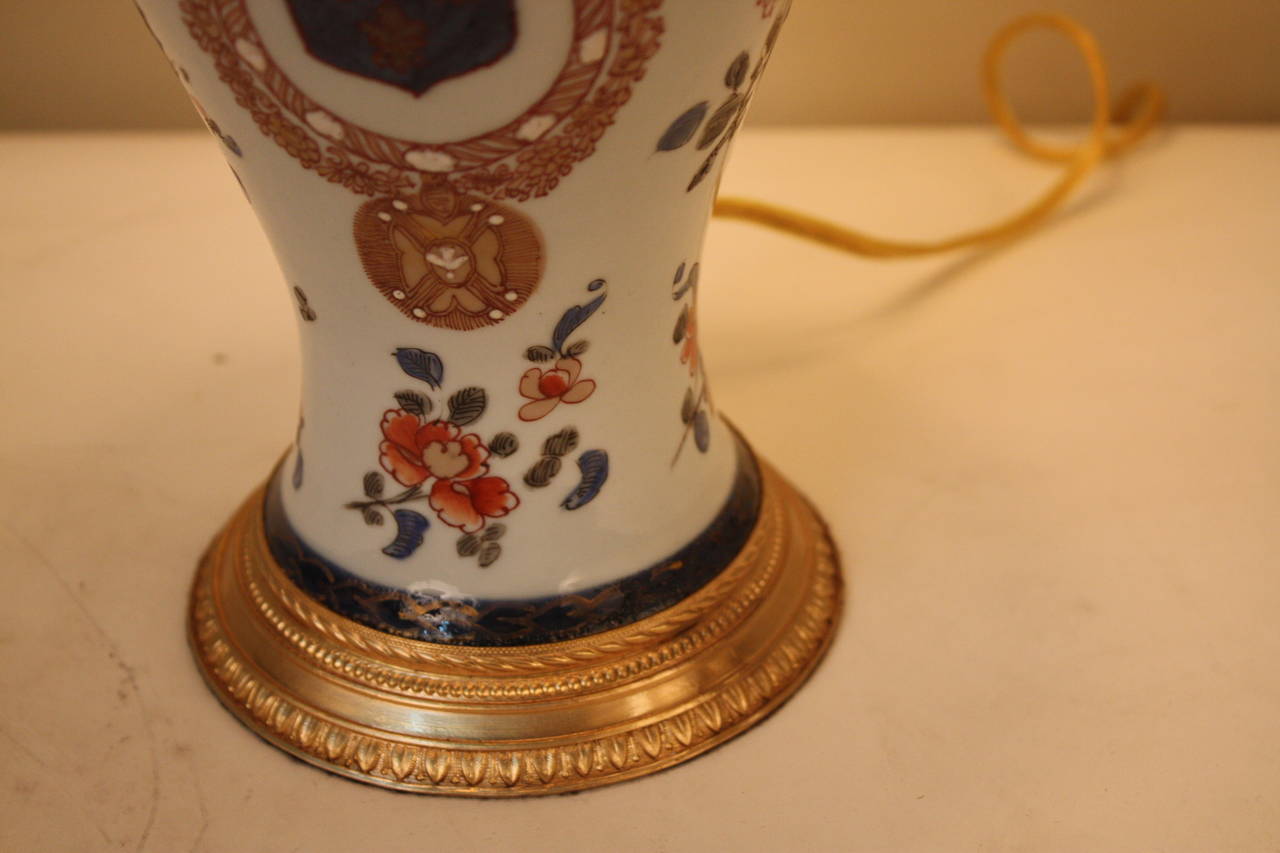 Early 20th Century French Painted Porcelain Lamp