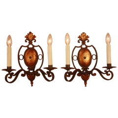Pair Of French Iron Wall Sconces