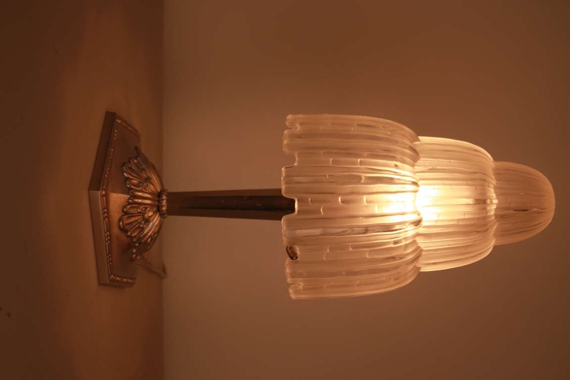 Glass Art Deco Table Lamp By Marius Sabino