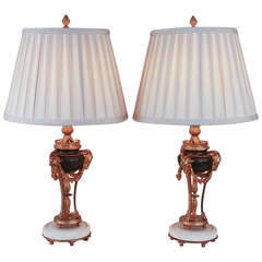 French Bronze Empire Table Lamp