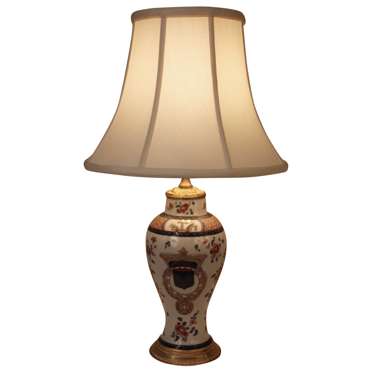 French Painted Porcelain Lamp