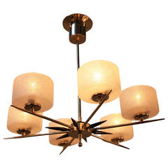 French 1950s Chandelier Attributed to Arlus