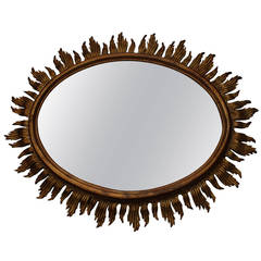French Giltwood Sun Mirror