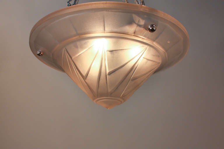 Art déco luminaire suspendu Art Déco des années 1930 par Jean Noverdy