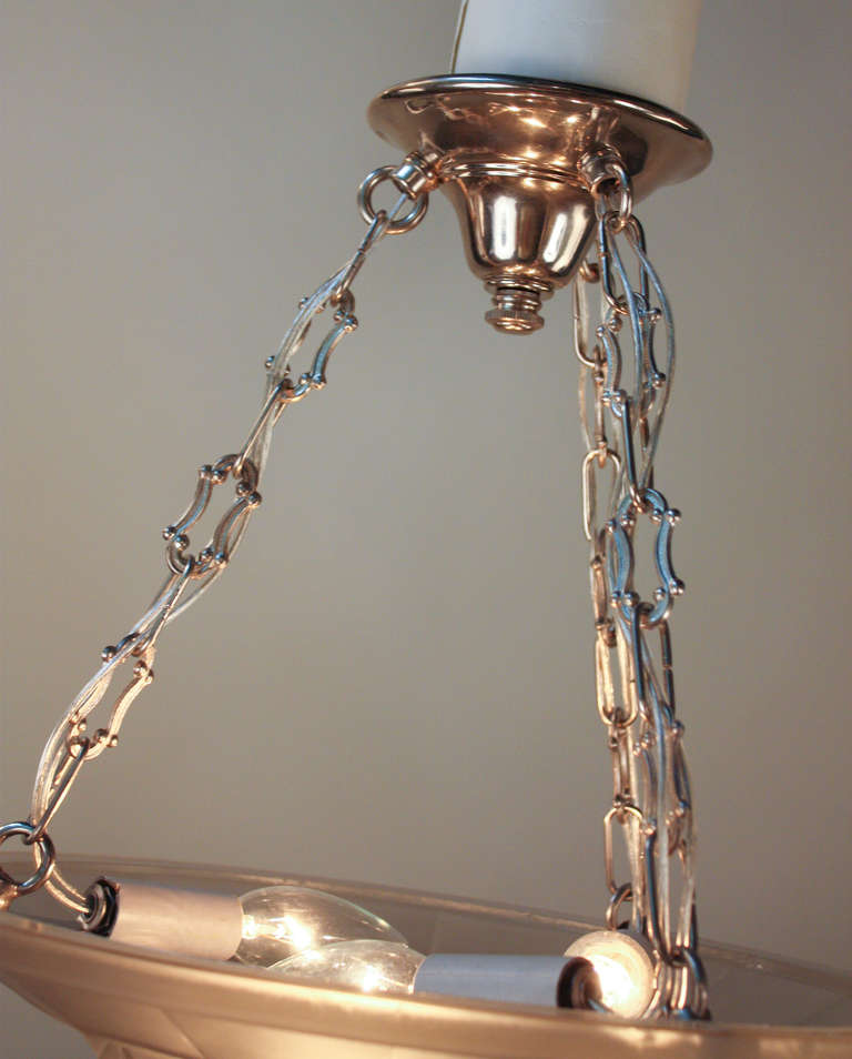 Français luminaire suspendu Art Déco des années 1930 par Jean Noverdy
