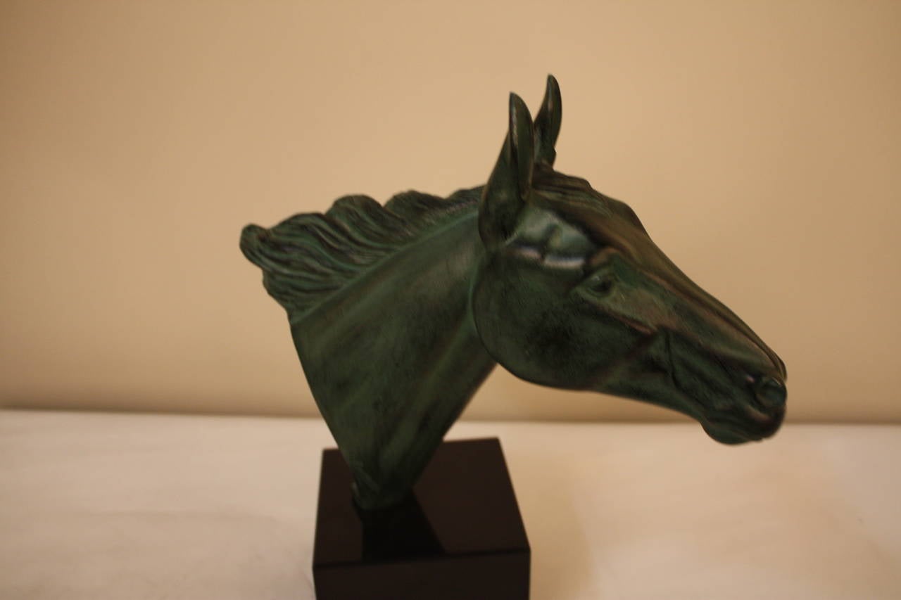 Horse Head Sculpture by Irénée Rochard