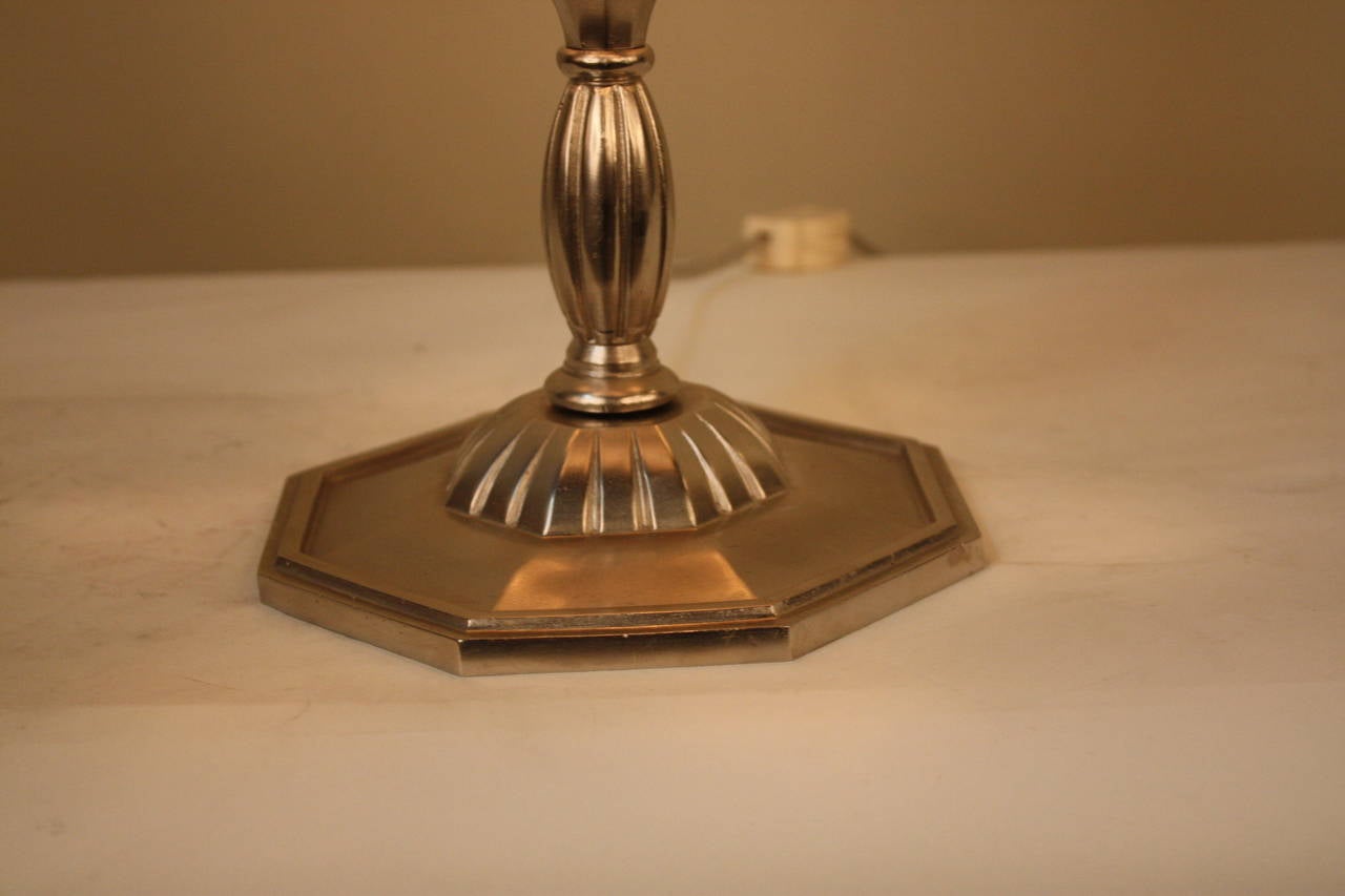 French Art Deco Table Lamp Attributed to Sabino In Good Condition In Fairfax, VA