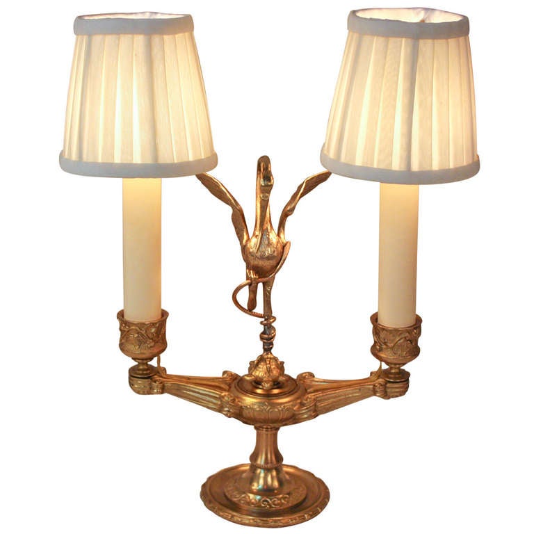 19th c. Bronze Candelabra Table Lamp at 1stdibs