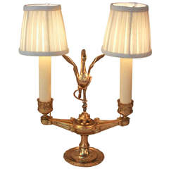 Antique 19th c. Bronze Candelabra Table Lamp