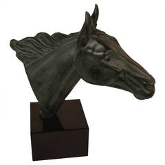 Horse Head Sculpture by Irénée Rochard