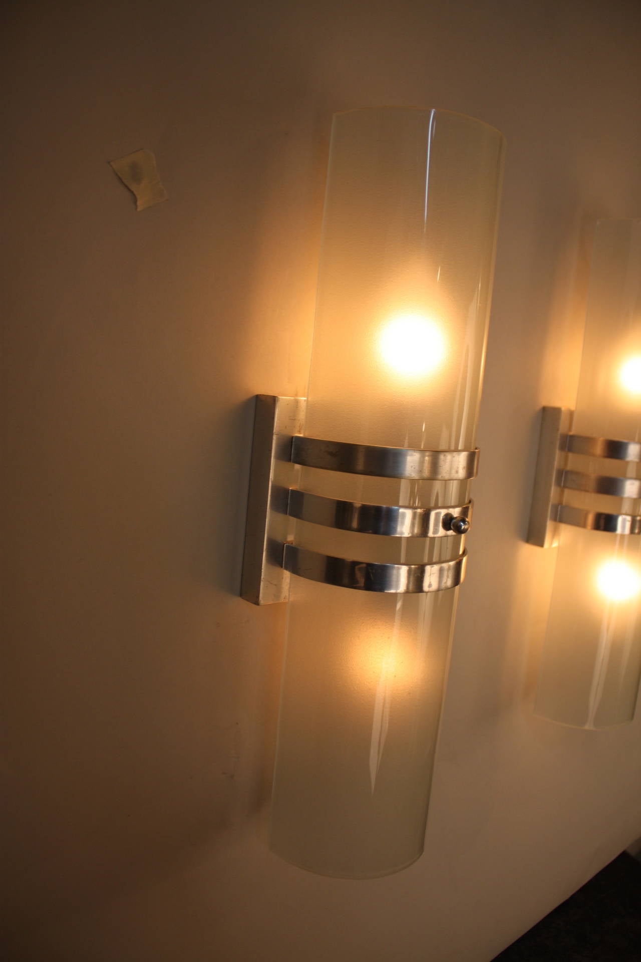 Silvered Classic Art Deco Wall Sconces