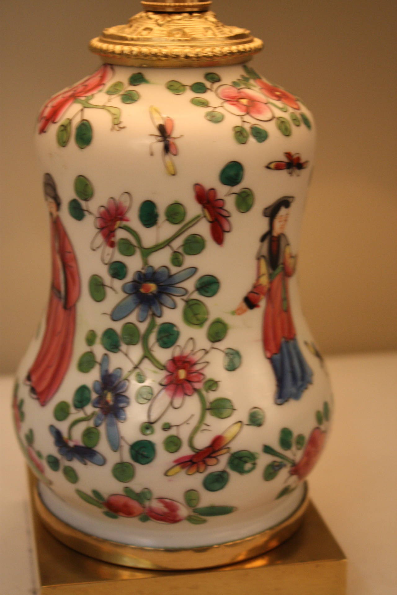 19th Century Porcelain Table Lamp In Good Condition In Fairfax, VA