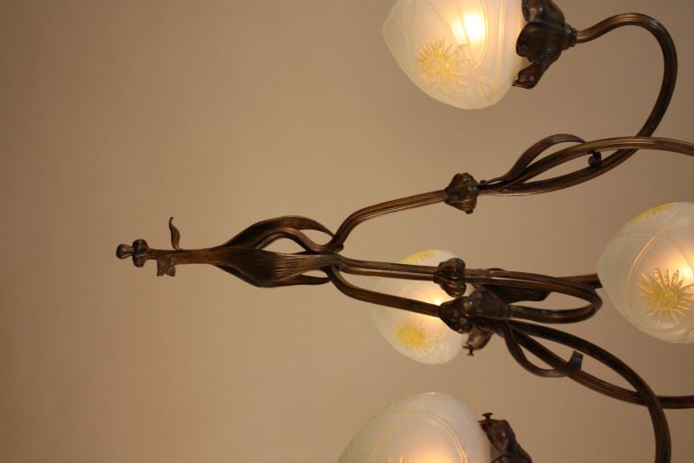 Bronze Bohemian Art Nouveau Chandellier