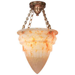 1930's Marbleized Glass Hanging Fixture