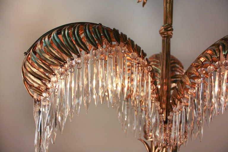 French Bronze and Crystal Chandelier by Maison Bagues