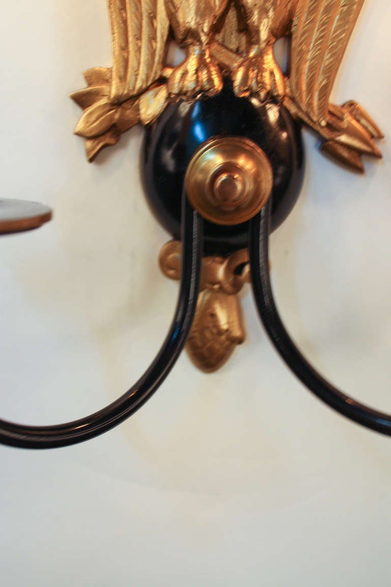 Pair of 1930's Eagle Wall Sconces 1