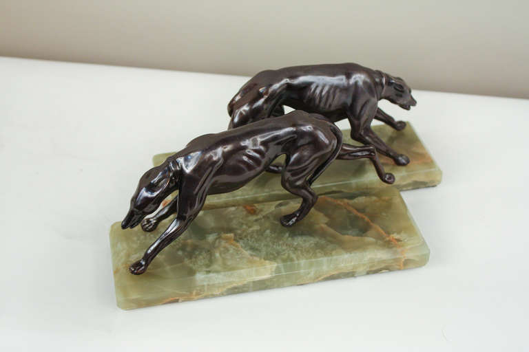 Art Deco Pair of 1930's Greyhound Bookends