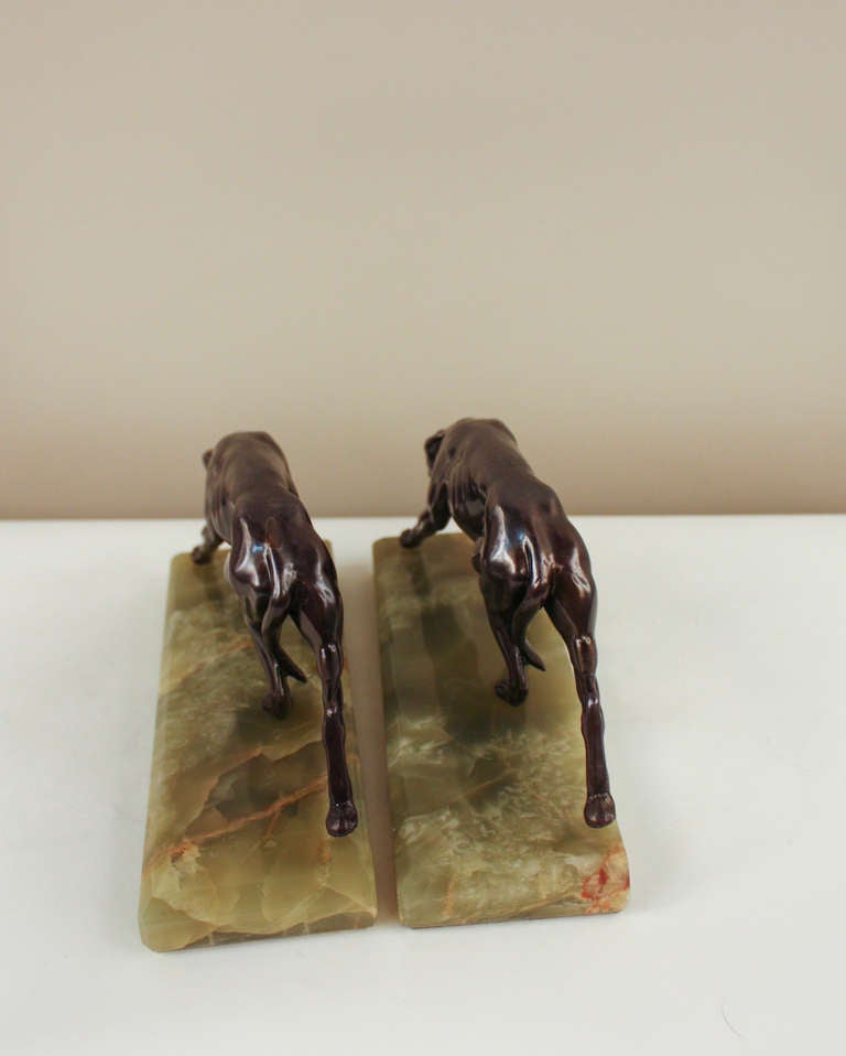 Pair of 1930's Greyhound Bookends In Good Condition In Fairfax, VA