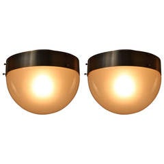 Pair of Modern Italian Flush Mount Lights