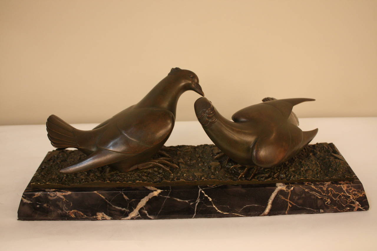 European Kissing Doves Bronze by P. Mareo