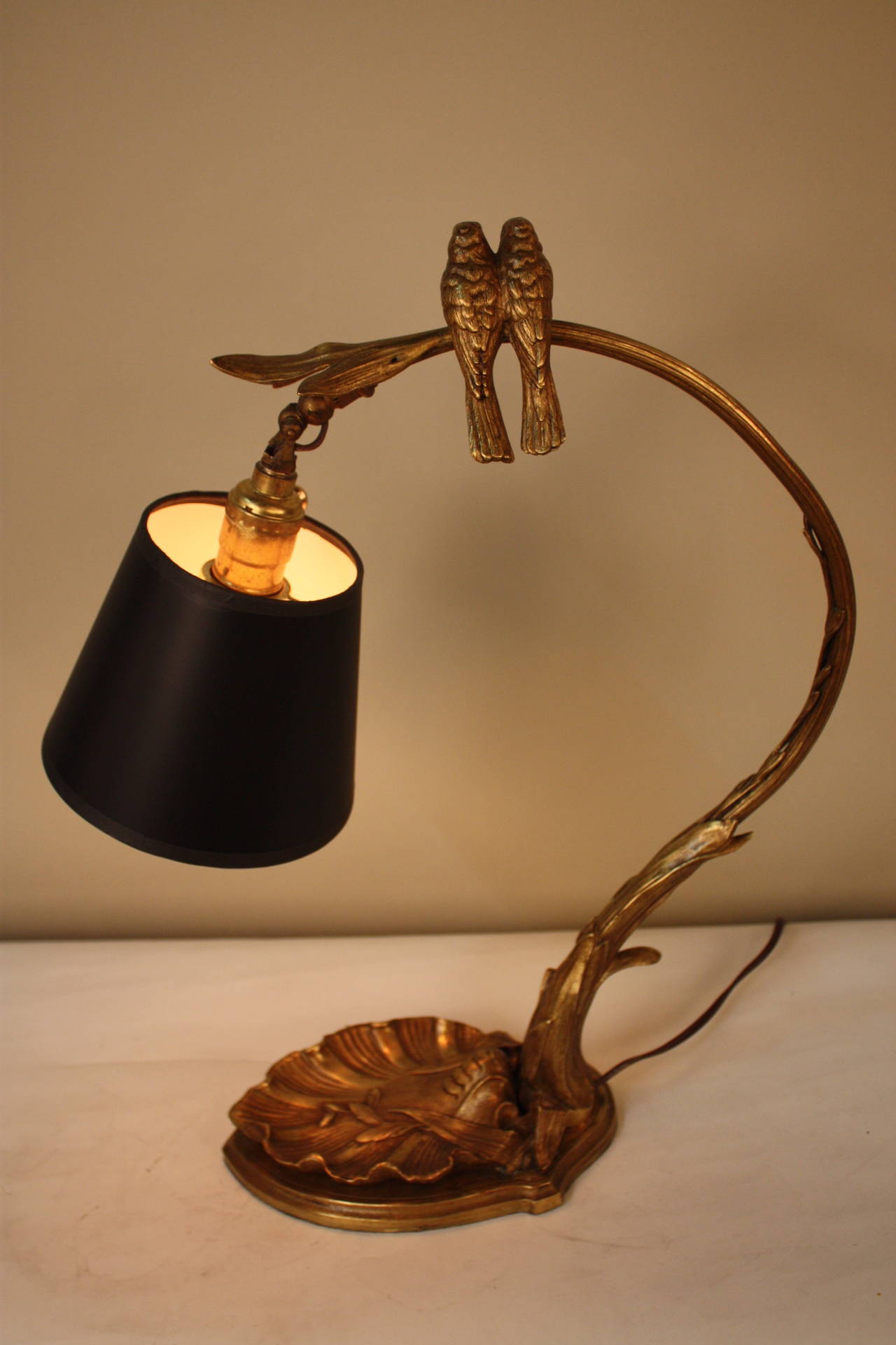 Bronze Art Nouveau Table Lamp In Good Condition In Fairfax, VA