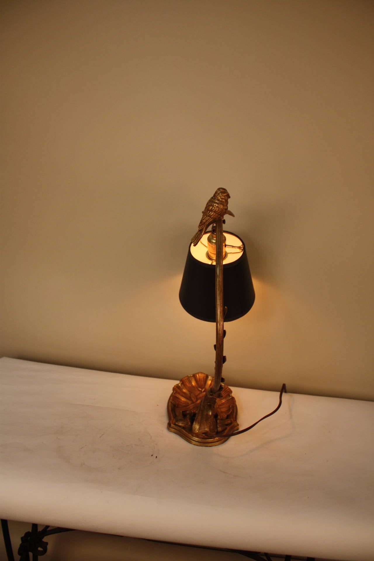 Early 20th Century Bronze Art Nouveau Table Lamp