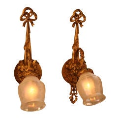 Antique French Bronze Wall Sconces