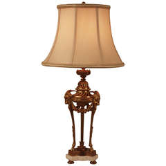 Antique 19th c. Empire Bronze Table Lamp
