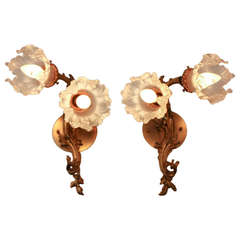 Elegant Pair of Art Nouveau Wall Sconces