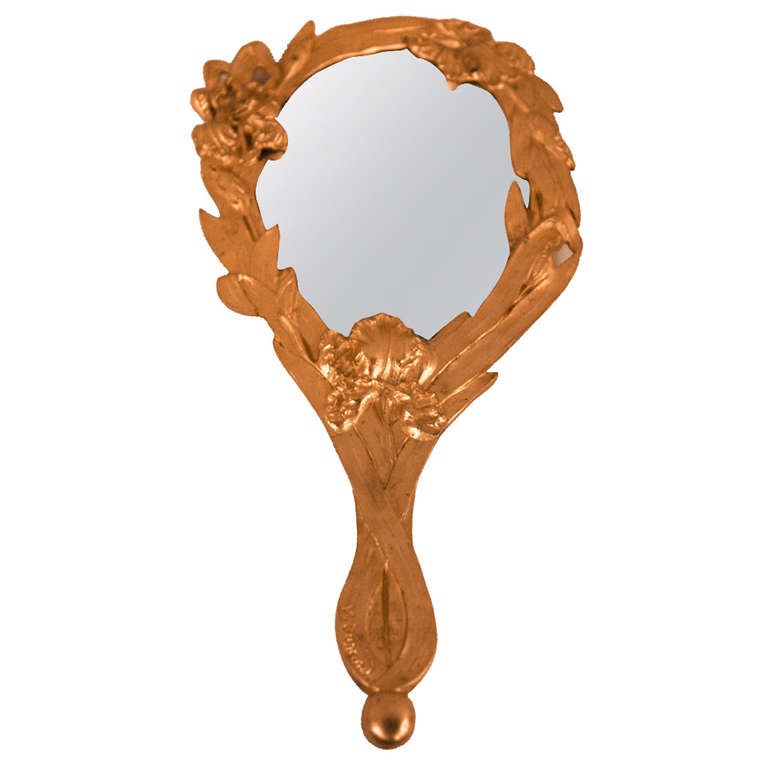 Art Nouveau Gilt Bronze Hand Mirror For Sale at 1stDibs art nouveau