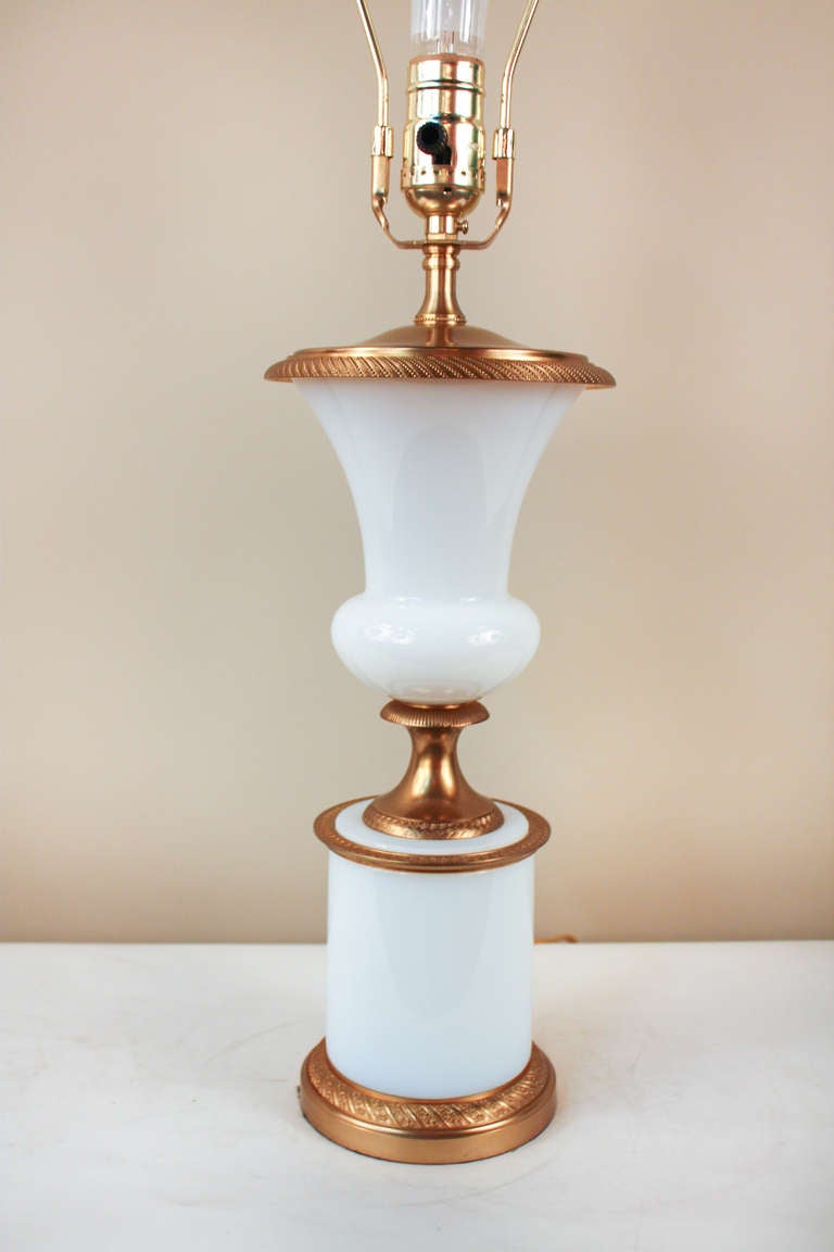 Mid-20th Century Mid-Century Opaline Glass Table Lamp