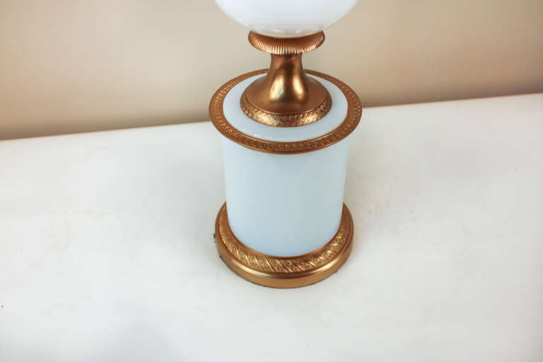 Mid-Century Opaline Glass Table Lamp 3