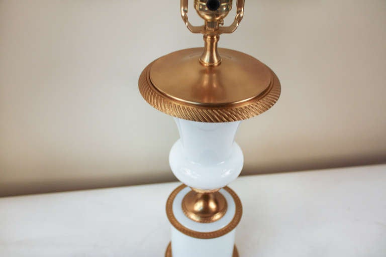 Mid-Century Opaline Glass Table Lamp 1