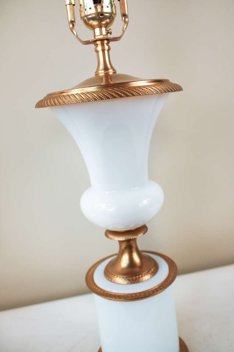 Mid-Century Opaline Glass Table Lamp 2