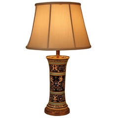 Antique Hand-Painted 19th Century Table Lamp