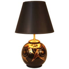 Art Deco Bronze Table Lamp by M Charles
