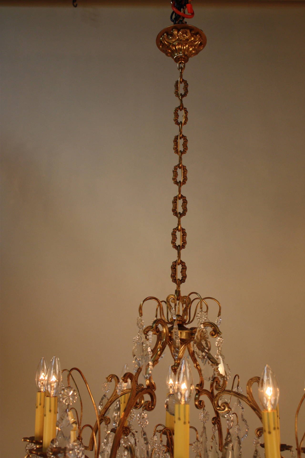 Bronze French Crystal Chandelier