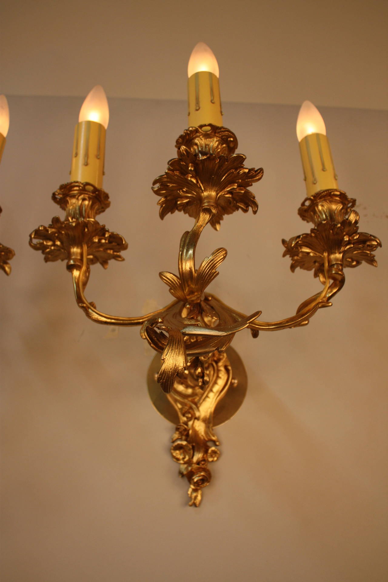 Pair of 19th Century Art Nouveau Wall Sconces In Good Condition In Fairfax, VA