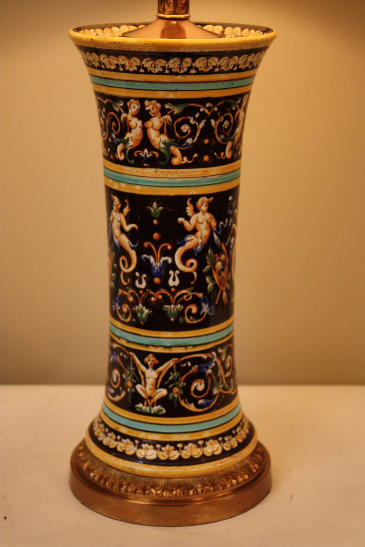 Hand-Painted 19th Century Table Lamp