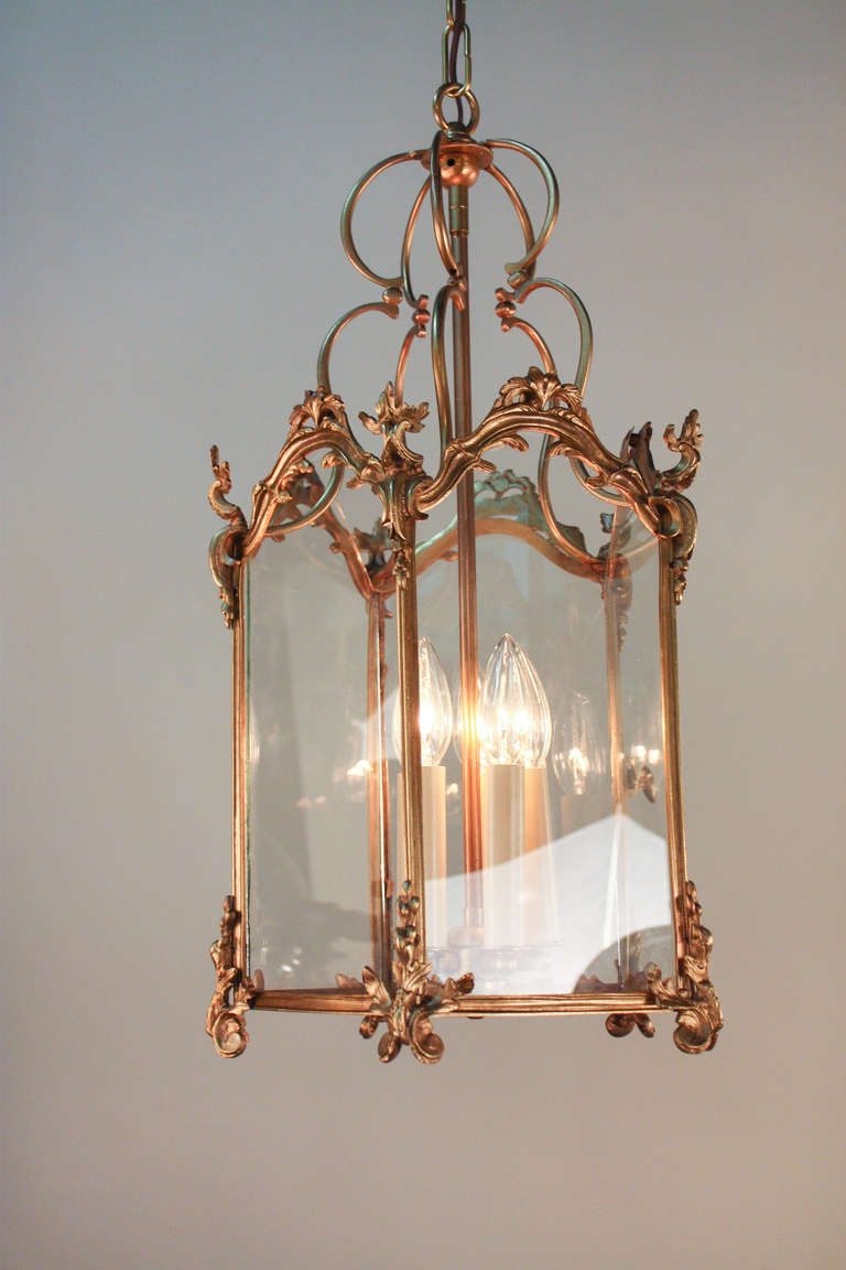 19th Century Bronze Art Nouveau Lantern