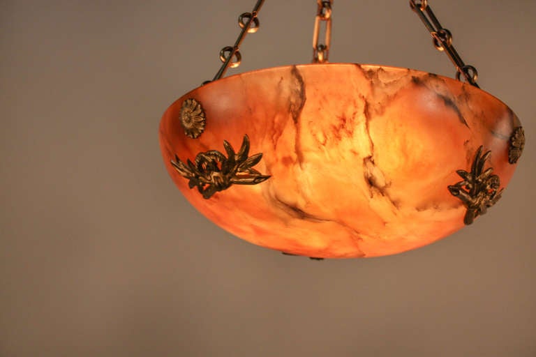 French 1920's Alabaster Chandelier