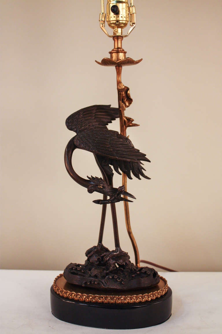 Rare Chinese Dragon Table Lamp In Good Condition In Fairfax, VA