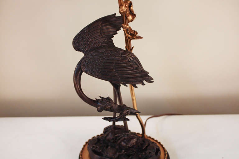 Bronze Rare Chinese Dragon Table Lamp