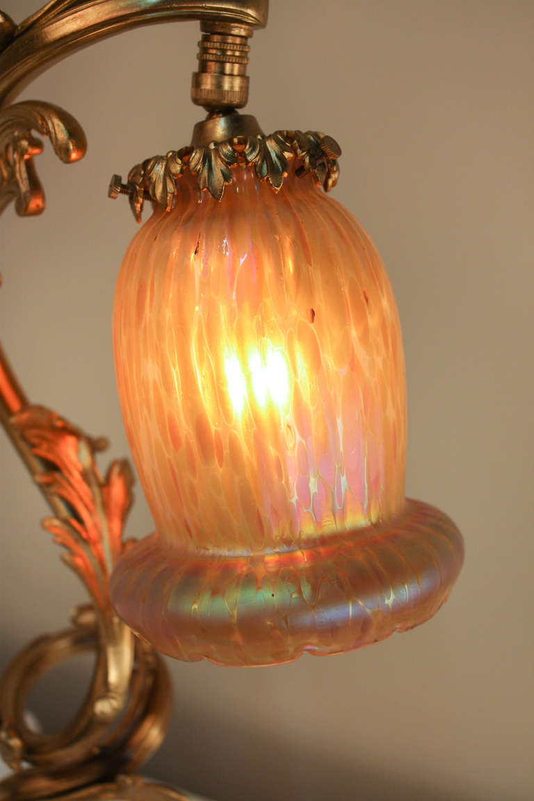 Gorgeous 1930's Art Nouveau Table Lamp In Good Condition In Fairfax, VA