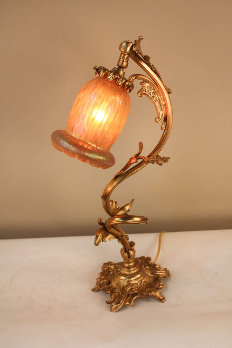 French Gorgeous 1930's Art Nouveau Table Lamp