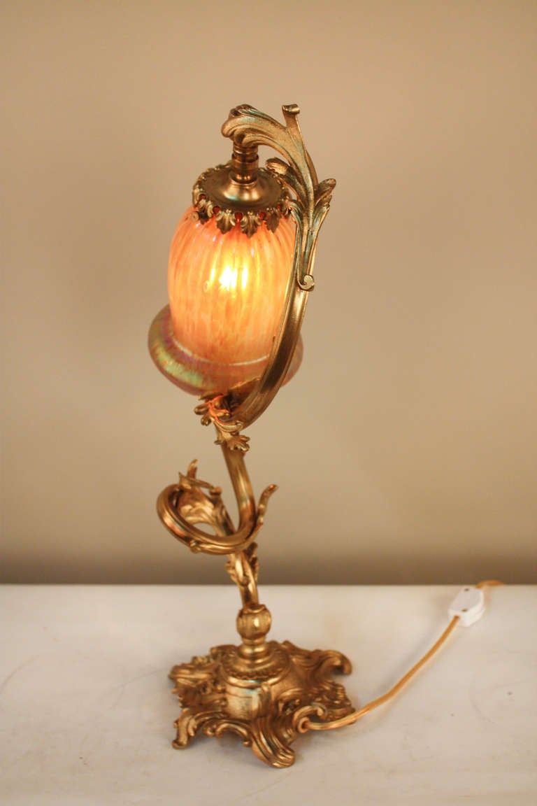 Bronze Gorgeous 1930's Art Nouveau Table Lamp