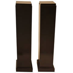 Pair of French Lacquered Pedestals