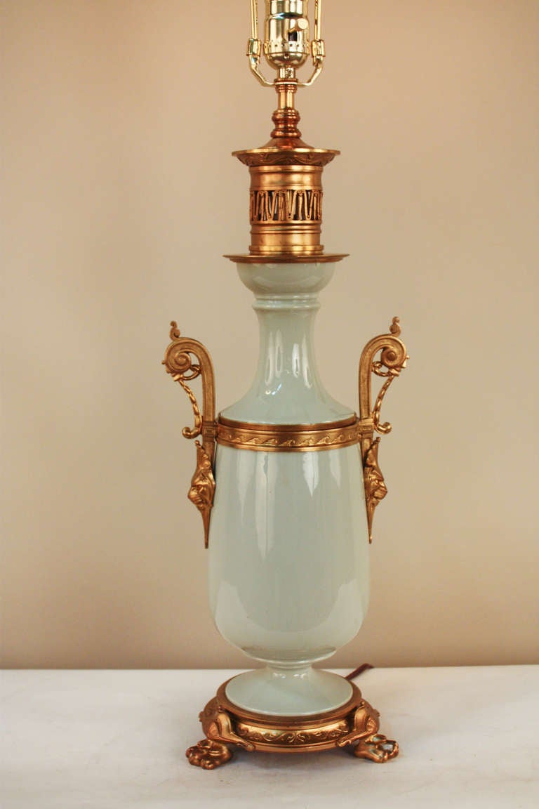 19th c. Porcelain Table Lamp In Good Condition In Fairfax, VA