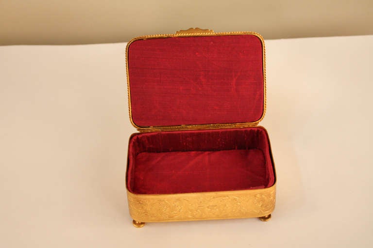 20th Century Classic Gold-Plated French Jewelry Box